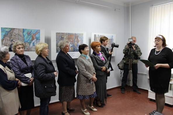 выставка По мотивам Шпаликова, М.Ромадин, экскусию проводит Ю.Гарост